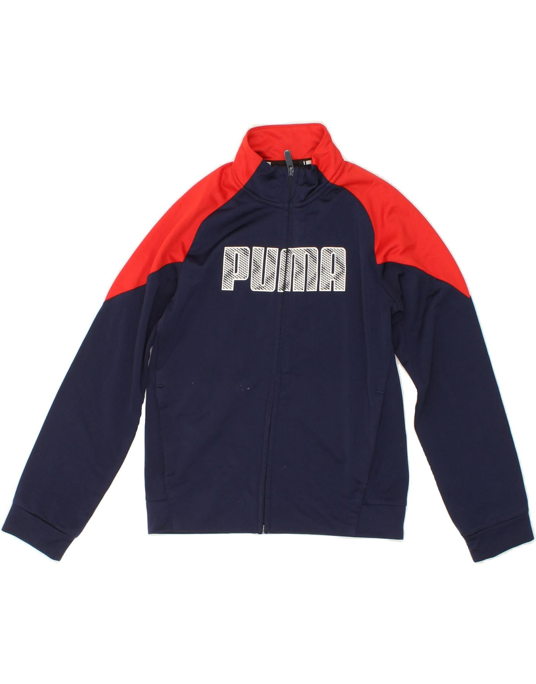 PUMA Boys Graphic Tracksuit Top Jacket 8-9 Years Small  Navy Blue Vintage Puma and Second-Hand Puma from Messina Hembry 