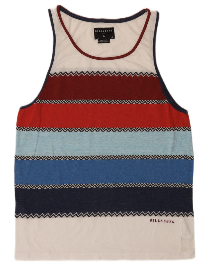 Billabong Mens Vest Top Medium Multicoloured Striped Cotton