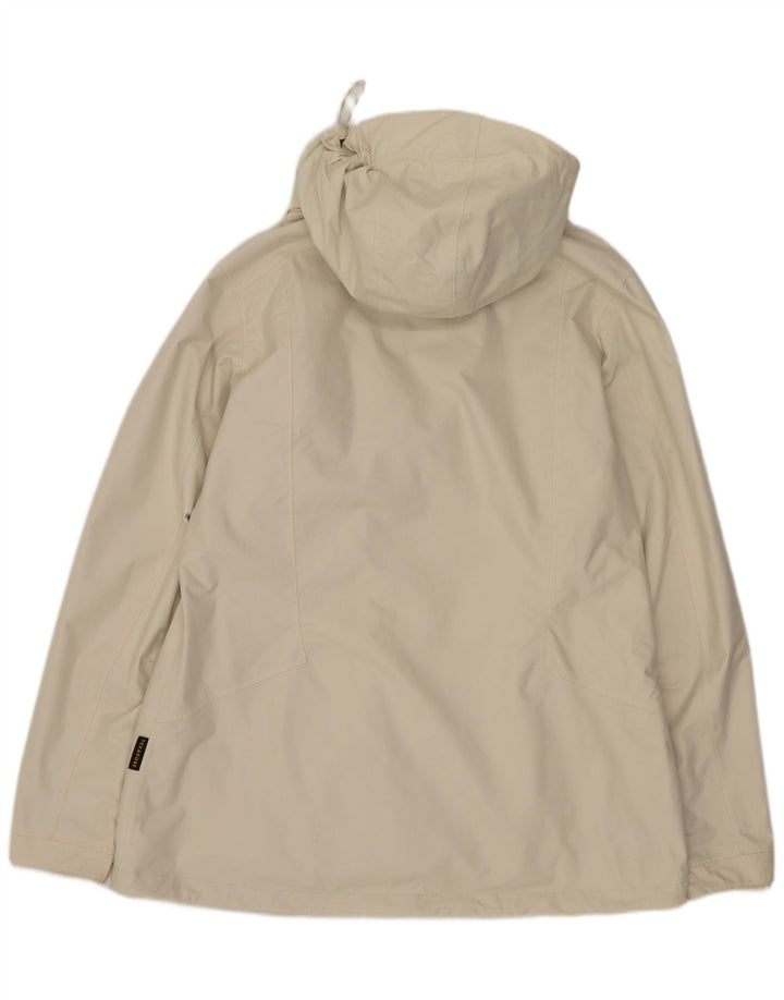 Jack Wolfskin Womens Hooded Windbreaker Jacket UK 16 Large  Beige Polyamide