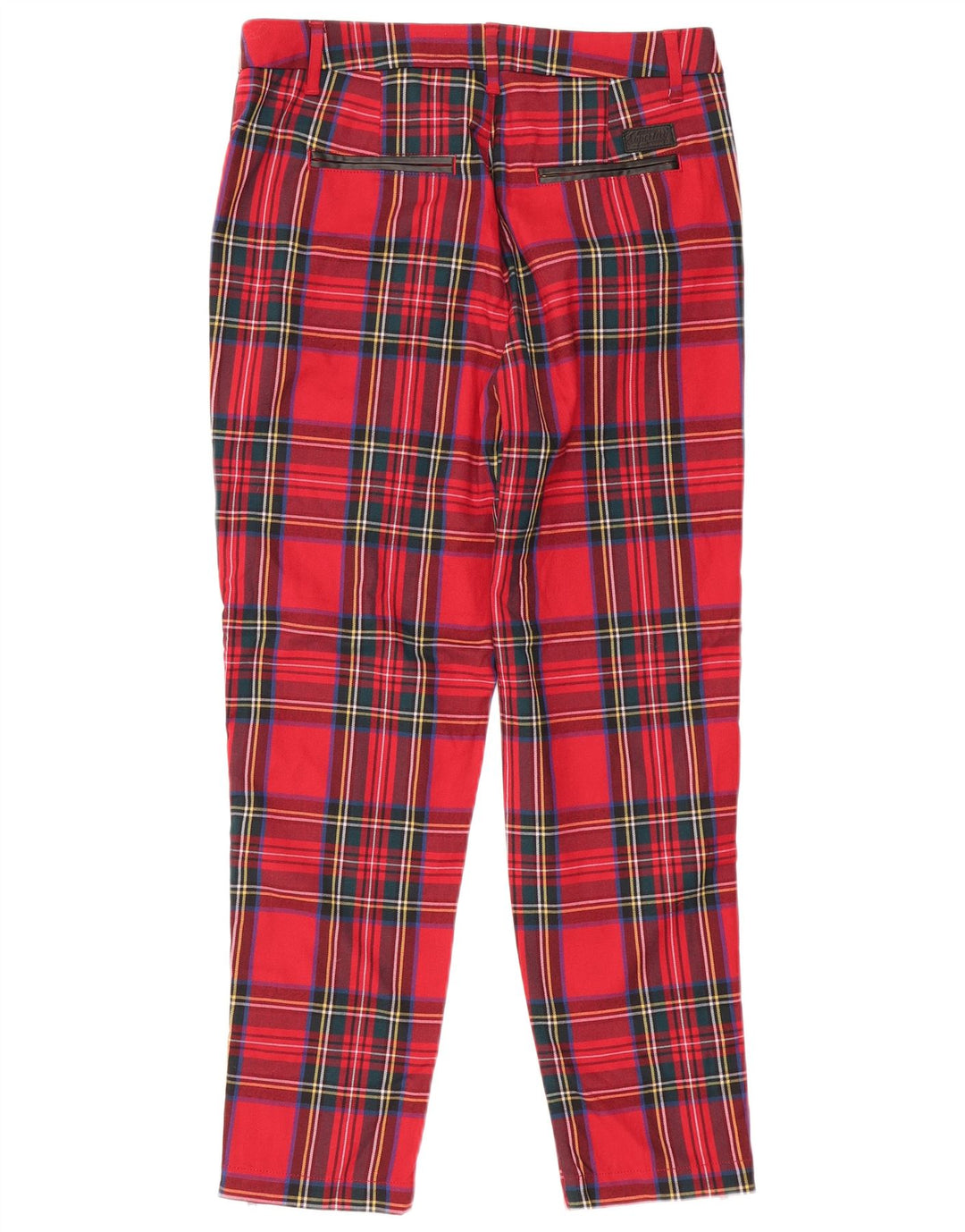 SUPERDRY Womens High Waist Chino Trousers UK 12 Medium W30 L26 Red Plaid