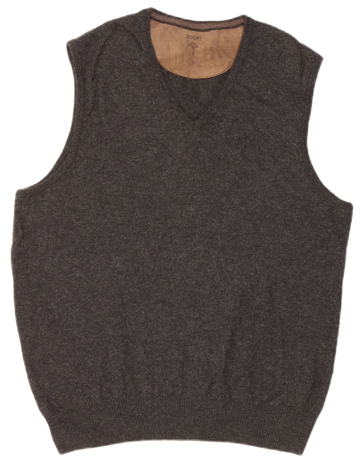 Joop Mens Vest Tank Top IT 48 Medium Black Flecked Virgin Wool