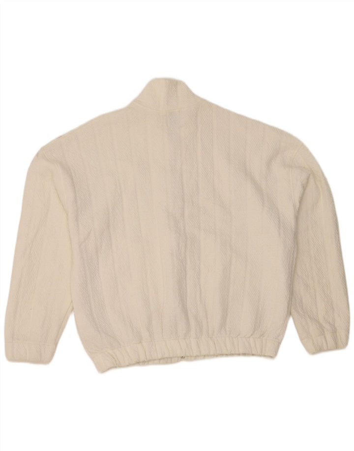 Zara Womens Oversized Bomber Jacket UK 6 XS White Polyester