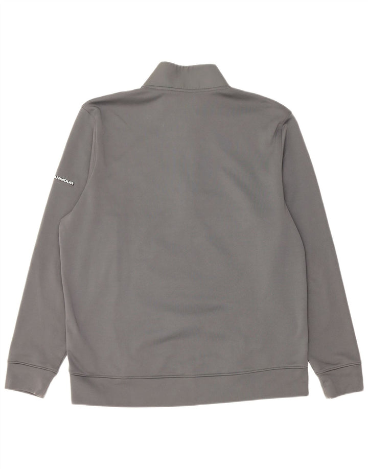 Under Armour Mens Zip Neck Sweatshirt Jumper Large Grey Polyester