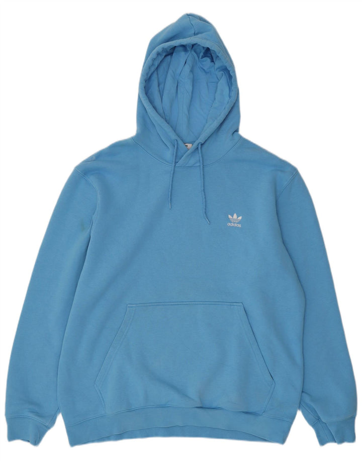 ADIDAS Mens Hoodie Jumper XL Blue Cotton