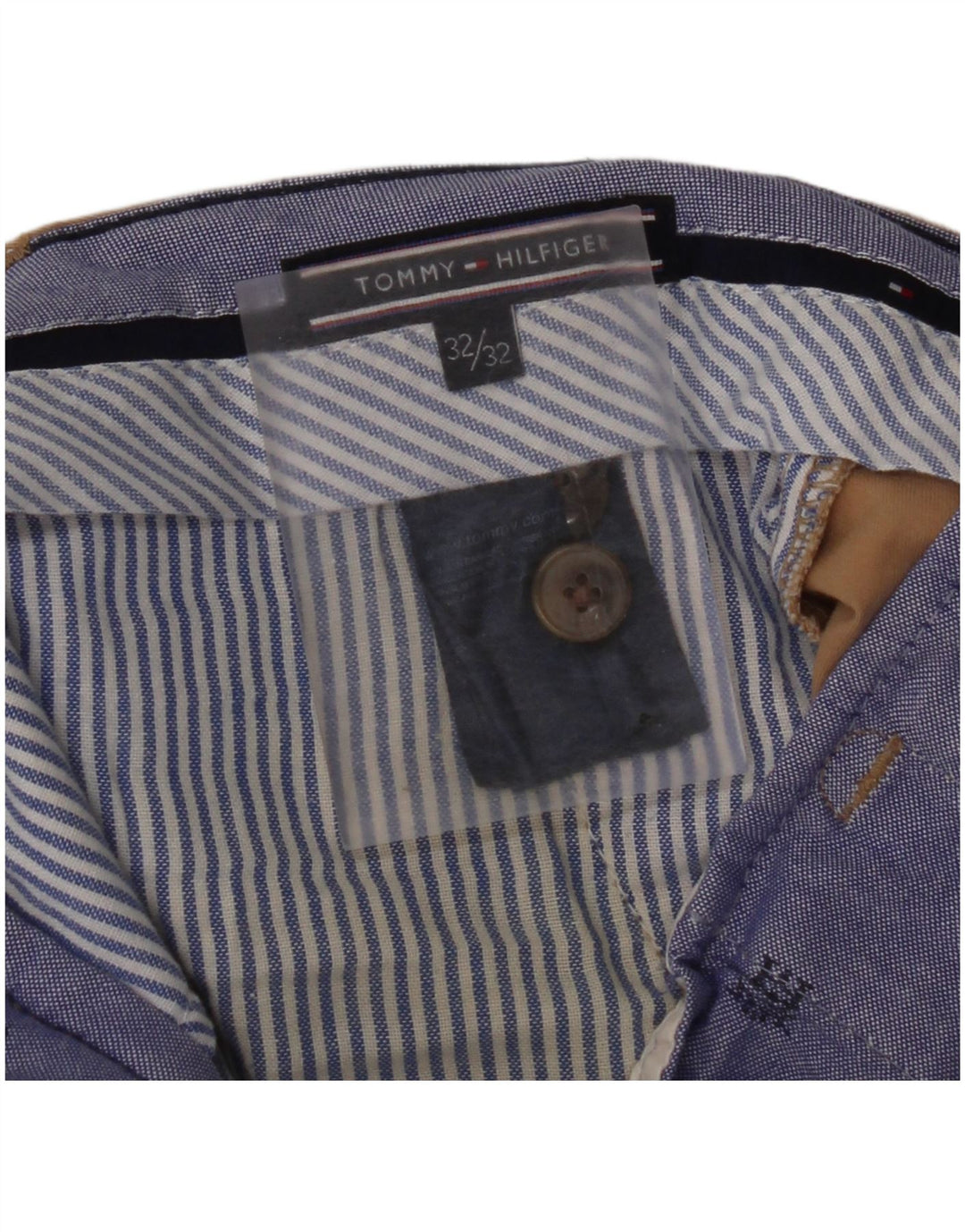 TOMMY HILFIGER Womens Straight Chino Trousers W32 L32 Beige Cotton