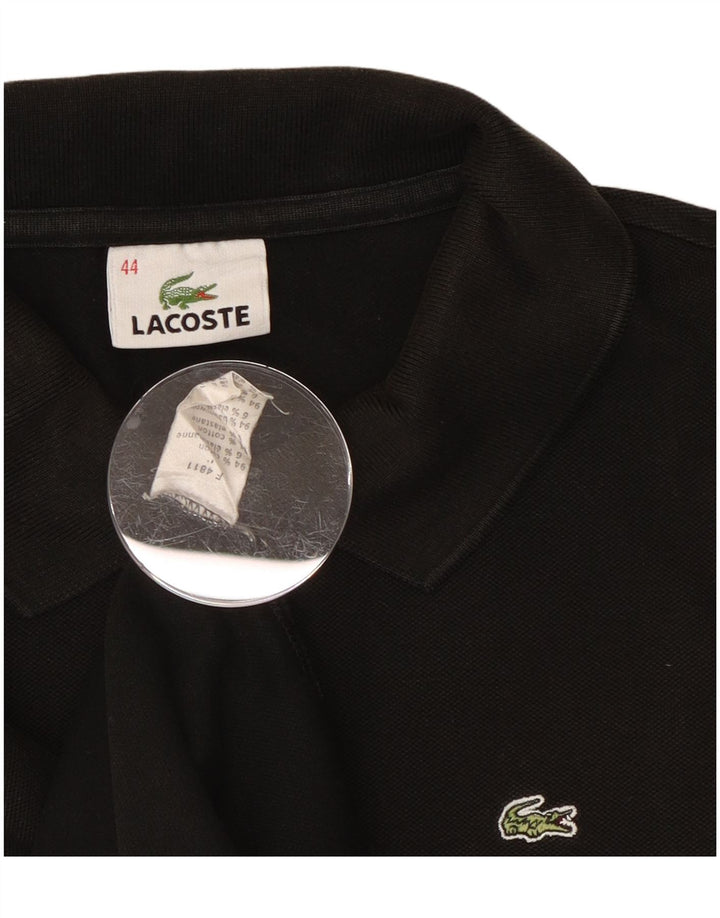 Lacoste Womens Polo Shirt Size 44 Large Black Cotton