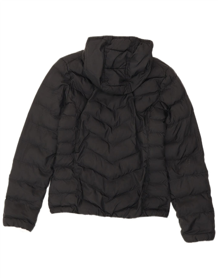 Adidas Womens Hooded Padded Jacket UK 10 Small Black Polyester