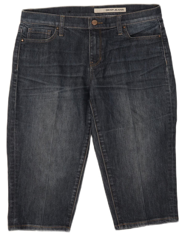 Dkny Womens Bermuda Denim Shorts US 8 Medium W32 Navy Blue Cotton
