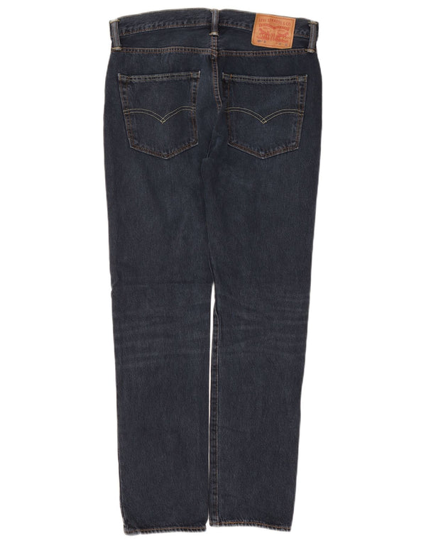 Levi's Mens 501 Straight Jeans W32 L32 Navy Blue Cotton