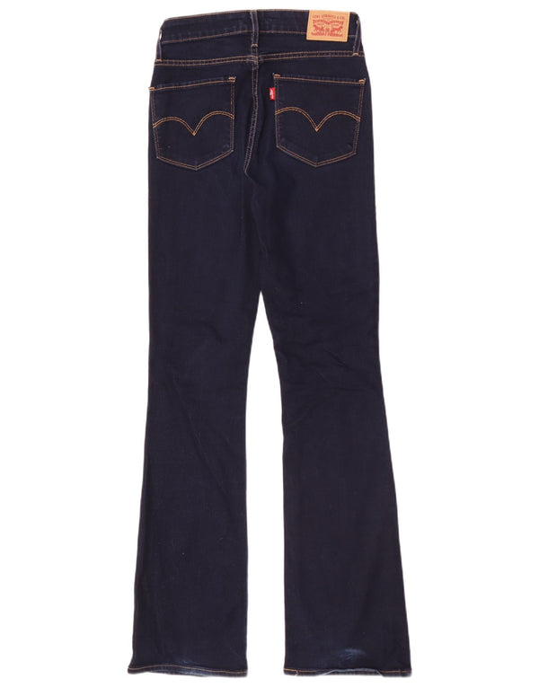 Levi's Womens 725 High Rise Bootcut Jeans W26 L31 Navy Blue Cotton
