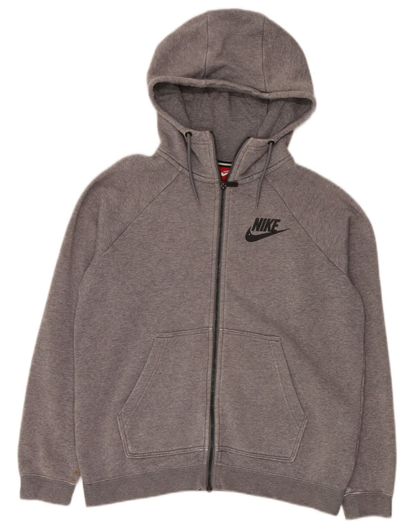 Nike Mens Zip Hoodie Sweater Medium Grey Cotton