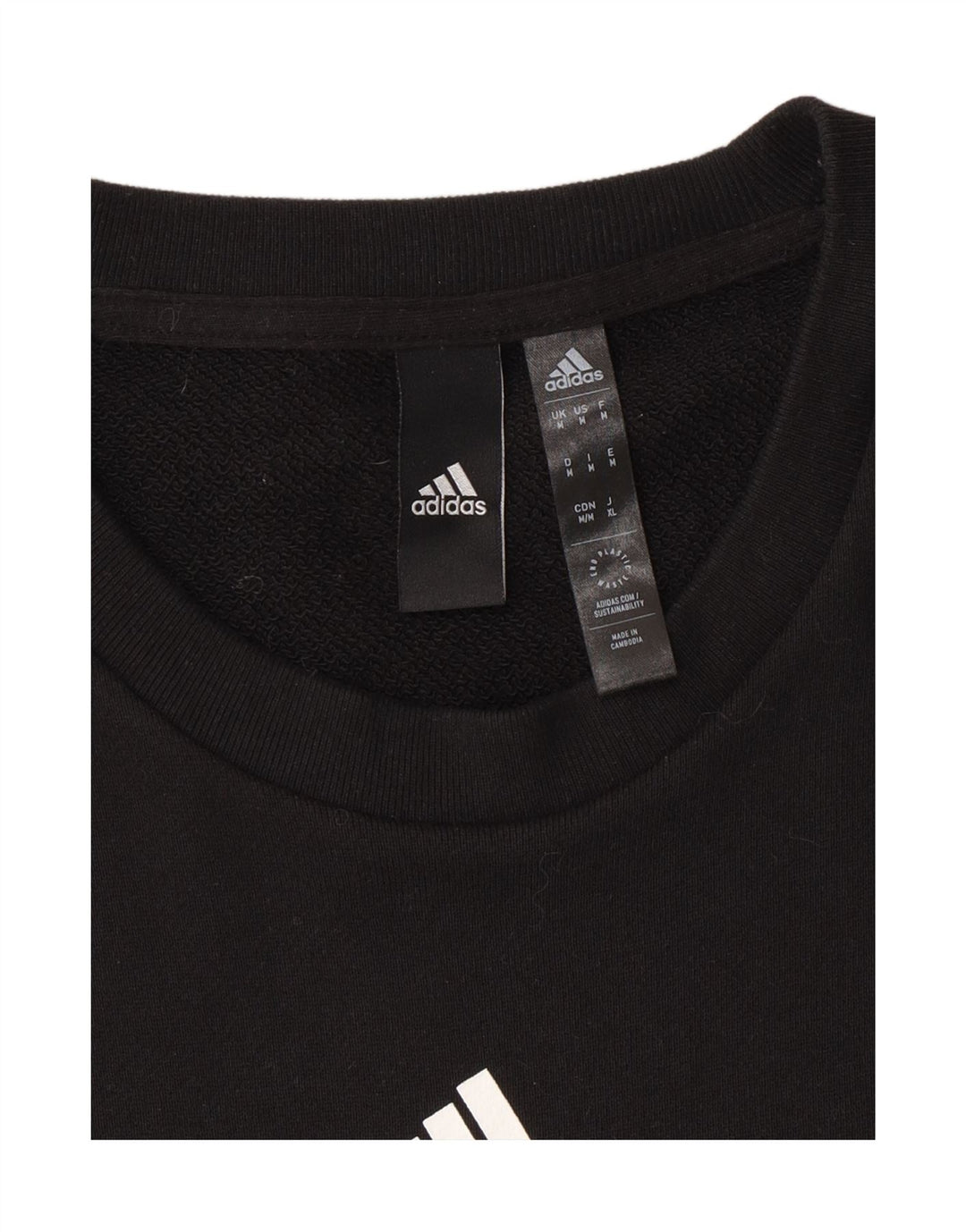 ADIDAS Mens Graphic Sweatshirt Jumper Medium Black Cotton Vintage Adidas and Second-Hand Adidas from Messina Hembry 