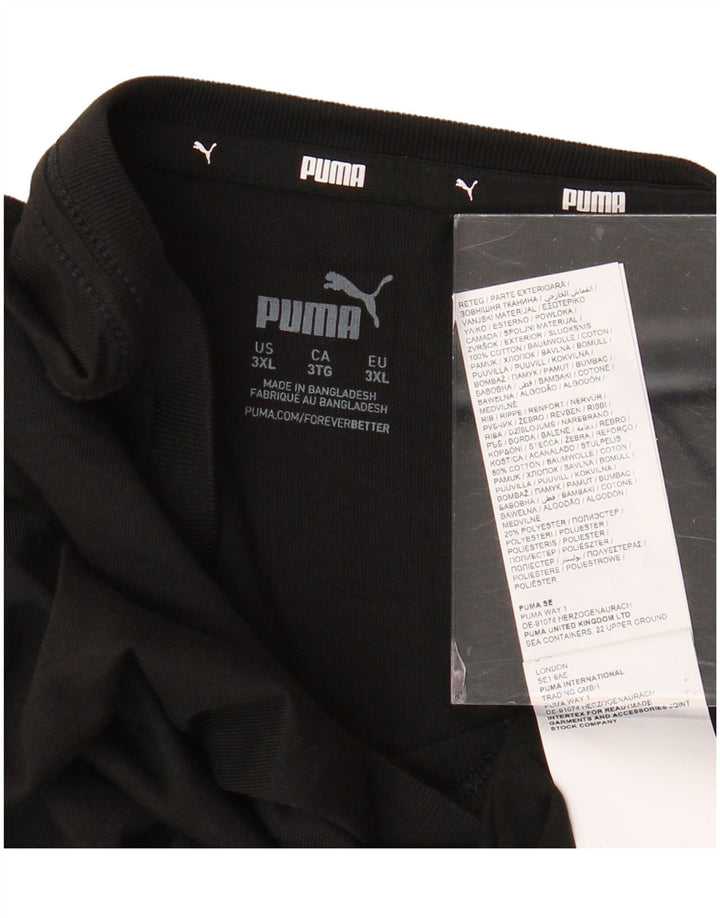 PUMA Mens T-Shirt Top 3XL Black Cotton