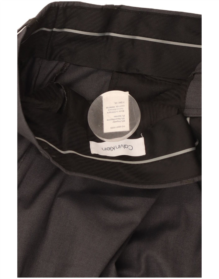 CALVIN KLEIN Mens Straight Suit Trousers W32 L32 Grey Polyester