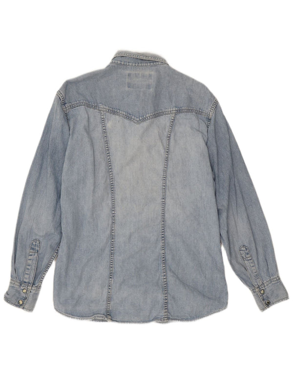 Wrangler Womens Denim Shirt UK 14 Large Blue