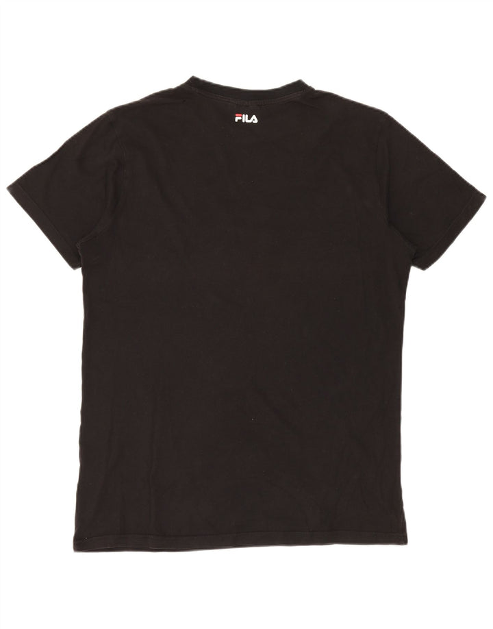 Fila Mens Graphic T-Shirt Top Medium Black Cotton