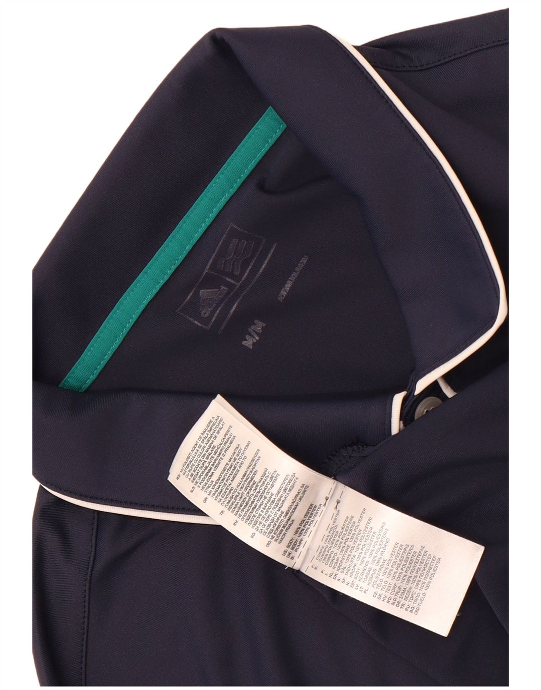 Adidas Mens Polo Shirt Medium Navy Blue Polyester