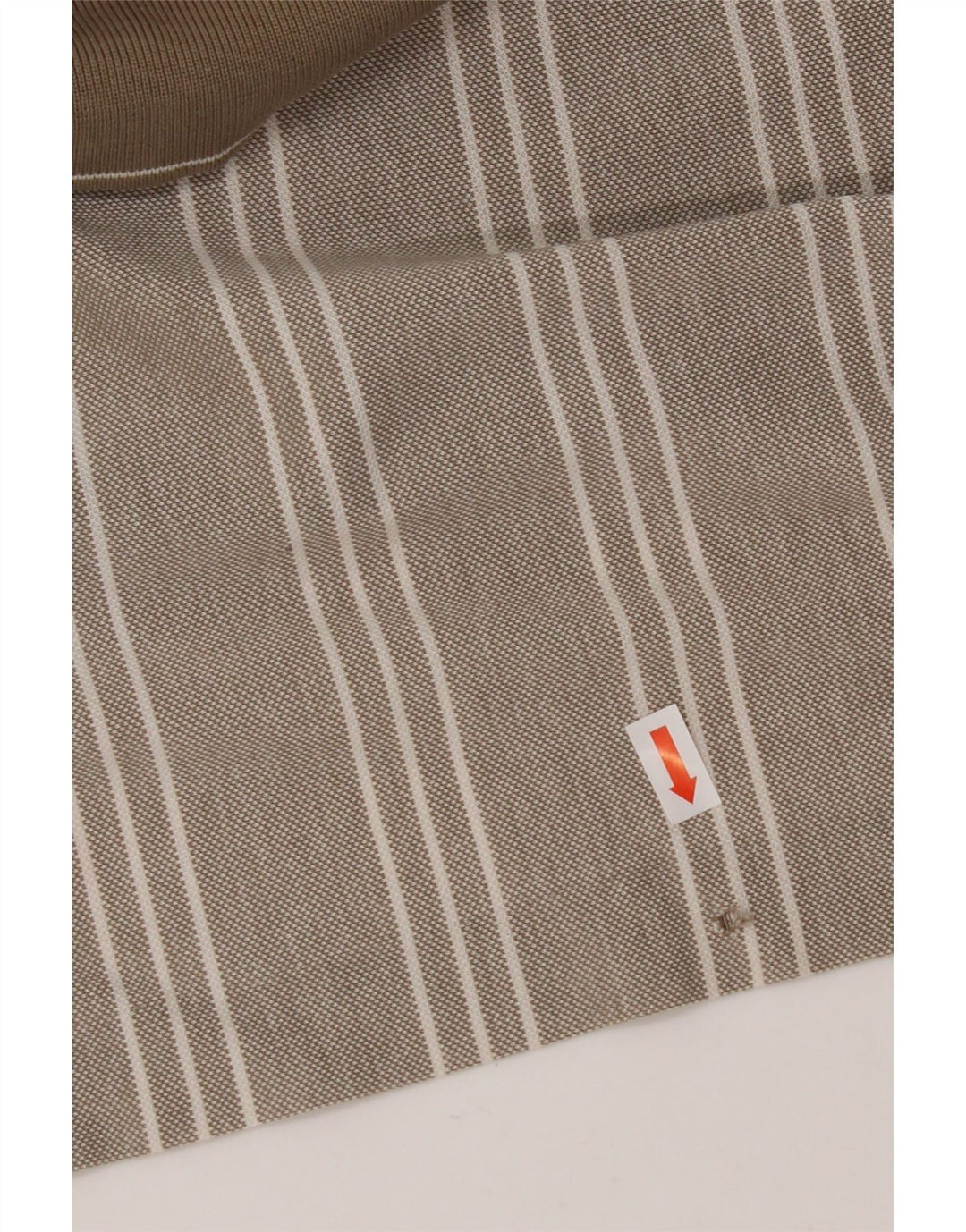 NIKE Mens Polo Shirt UK 39/41 Medium Beige Striped