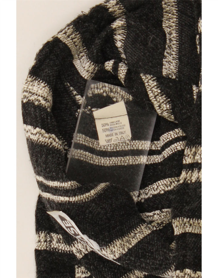 PLEASE Womens Maxi Skirt W26 L34 Black Striped Wool Vintage Please and Second-Hand Please from Messina Hembry 