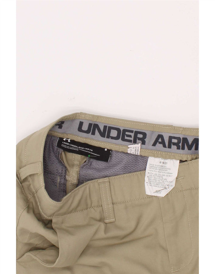 Under Armour Boys Chino Shorts 7-8 Years W24 Khaki Polyester