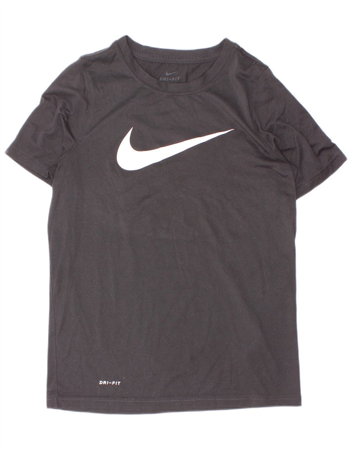 Nike Boys Dri Fit Graphic T-Shirt Top 10-11 Years Medium Black Polyester