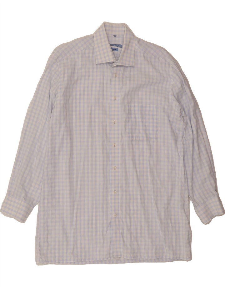 JEAN CHATEL Mens Shirt Large Blue Gingham Vintage Jean chatel and Second-Hand Jean chatel from Messina Hembry 