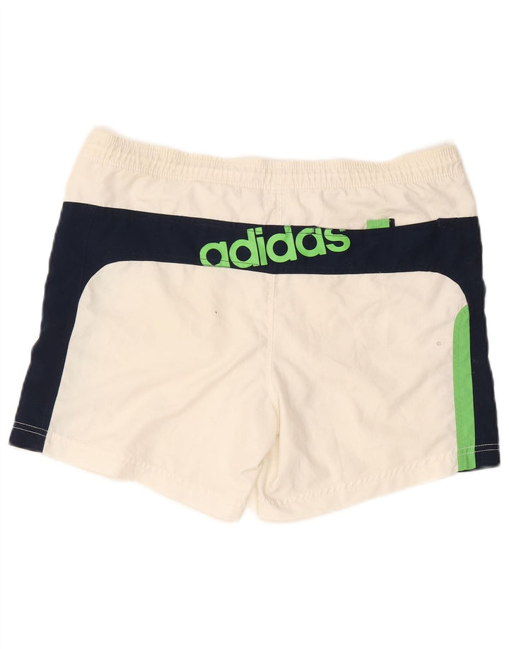 ADIDAS Mens Graphic Swimming Shorts Small White Colourblock Polyester