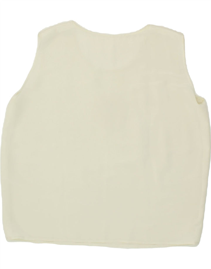VINTAGE Womens Sleeveless Blouse Top UK 16 Large White Vintage Vintage and Second-Hand Vintage from Messina Hembry 