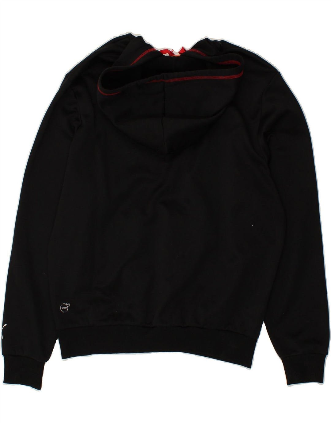 PUMA Womens Oversized Graphic Hoodie Jumper UK 10 Small Black Polyester Vintage Puma and Second-Hand Puma from Messina Hembry 