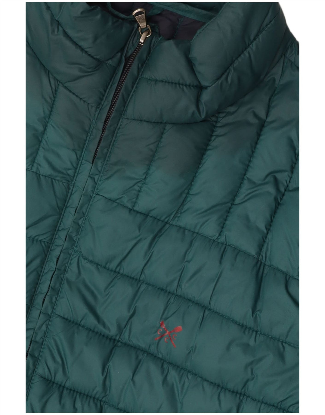 CREW CLOTHING Mens Padded Jacket UK 40 Large Green Nylon