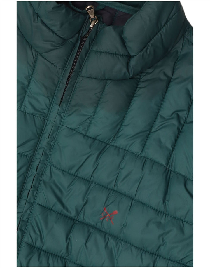 CREW CLOTHING Mens Padded Jacket UK 40 Large Green Nylon