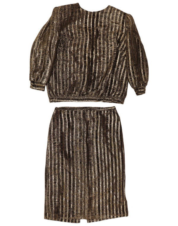 Vintage Womens 2 Piece Skirt Set UK 14 Medium W29  Brown Striped