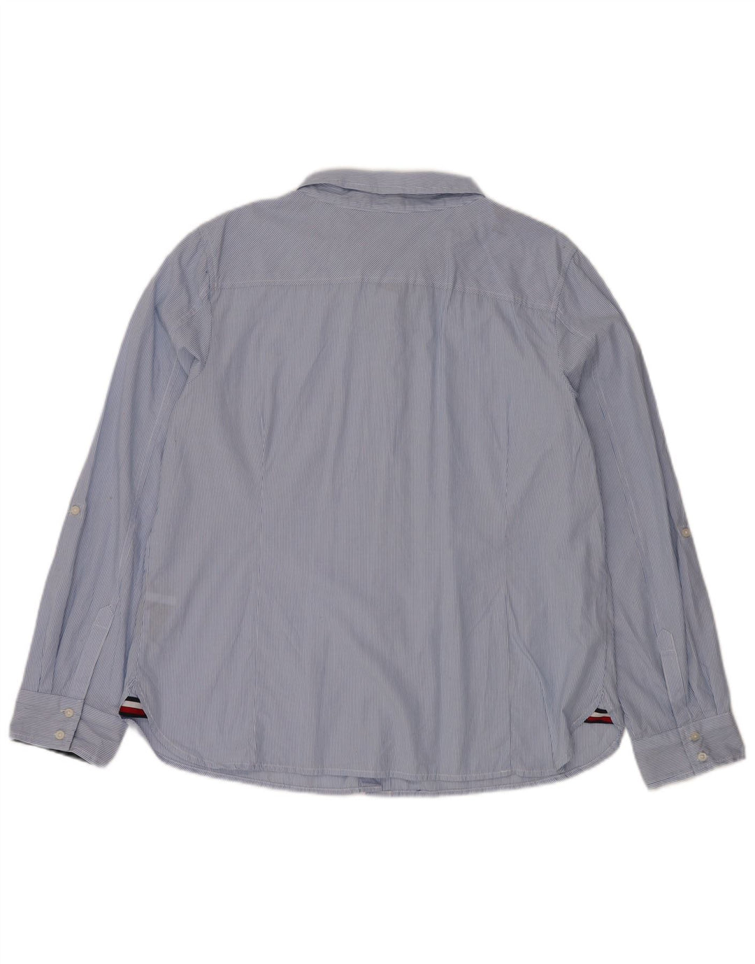 TOMMY HILFIGER Womens Shirt UK 20 2XL Blue Pinstripe Cotton