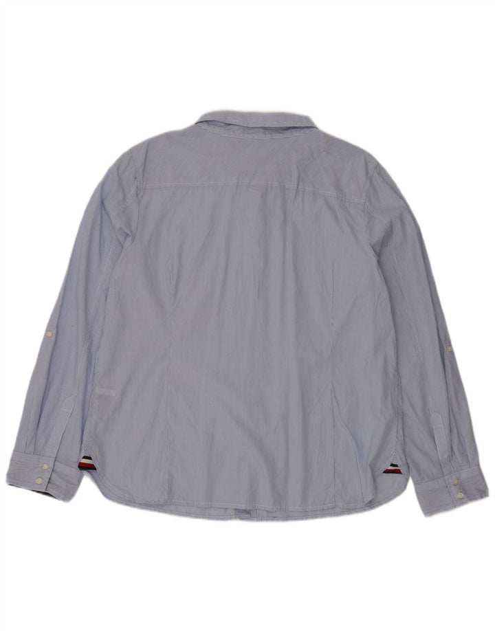 TOMMY HILFIGER Womens Shirt UK 20 2XL Blue Pinstripe Cotton