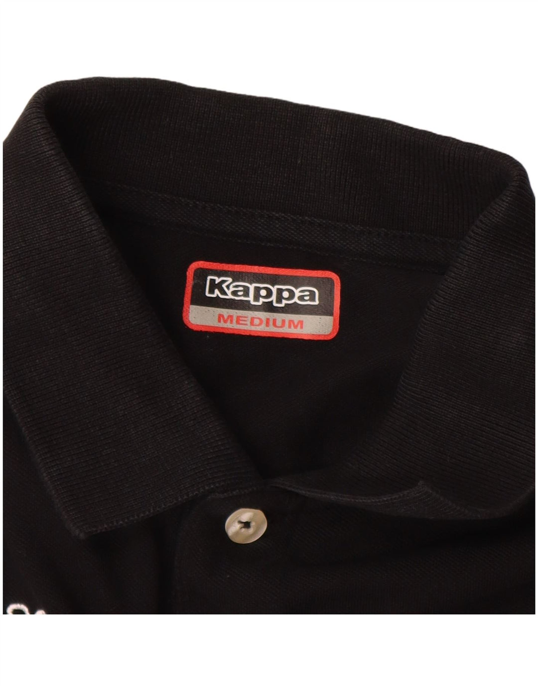 KAPPA Mens Polo Shirt Medium Black Cotton