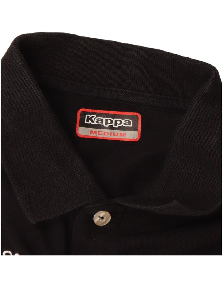 KAPPA Mens Polo Shirt Medium Black Cotton
