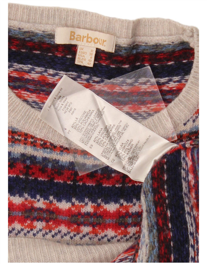 Barbour Womens Crew Neck Jumper Sweater UK 12 Medium Multicoloured
