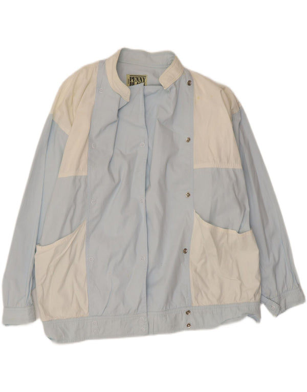 PENNY BLACK Womens Utility Jacket UK 14 Large Blue Colourblock Cotton