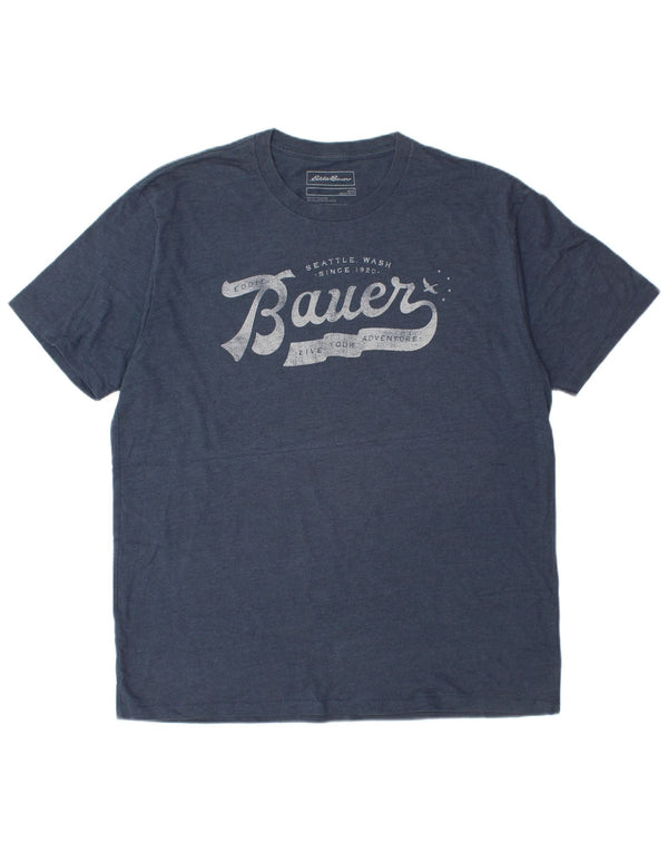 EDDIE BAUER Mens Graphic T-Shirt Top Large Blue Cotton