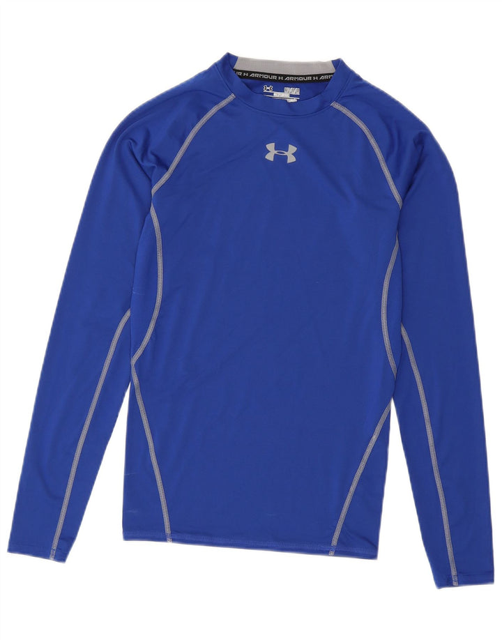 Under Armour Womens Heat Gear Graphic Top Long Sleeve UK 12 Medium Blue