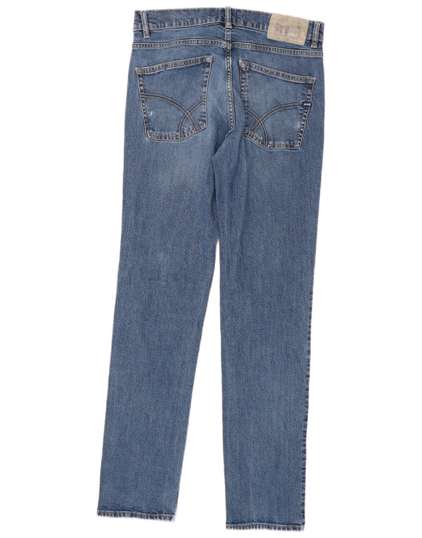 Gas Mens Slim Jeans W31 L34 Blue Cotton