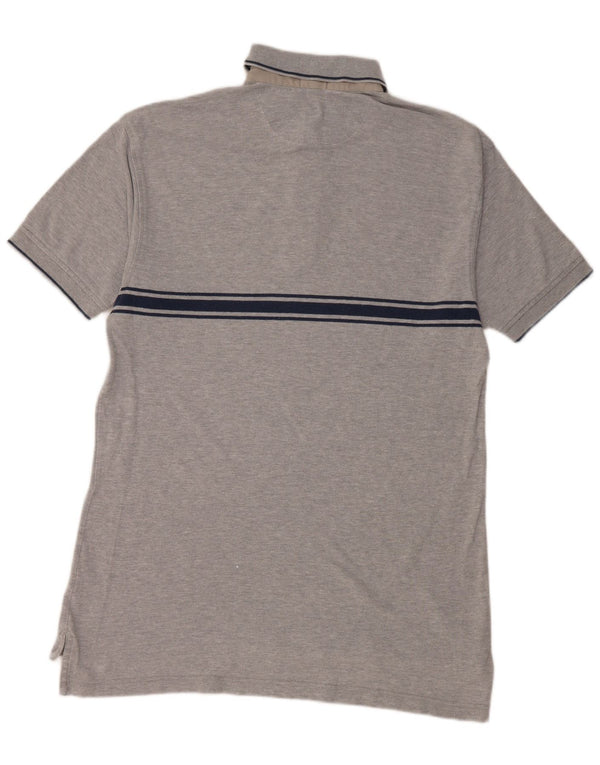 Gant Mens Polo Shirt Medium Grey Striped Cotton