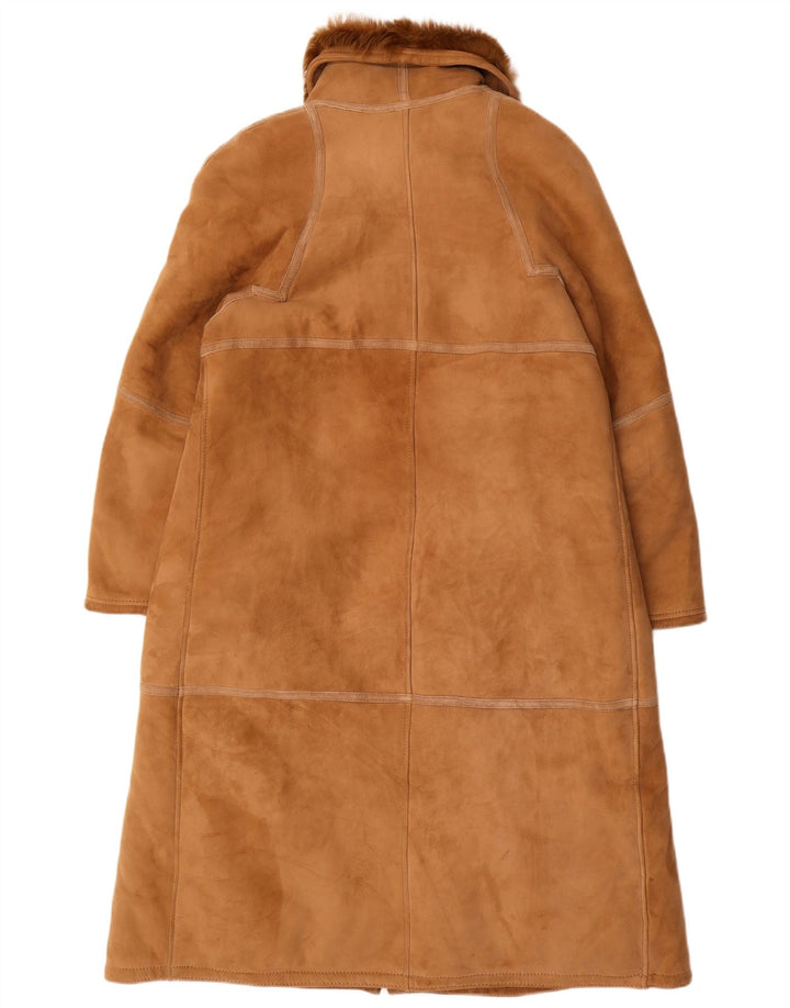 VINTAGE Womens Oversized Shearling Coat IT 44 Medium Brown Shearling