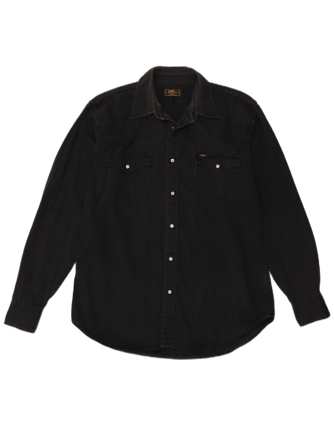 LEE Mens Denim Shirt Large Black Cotton