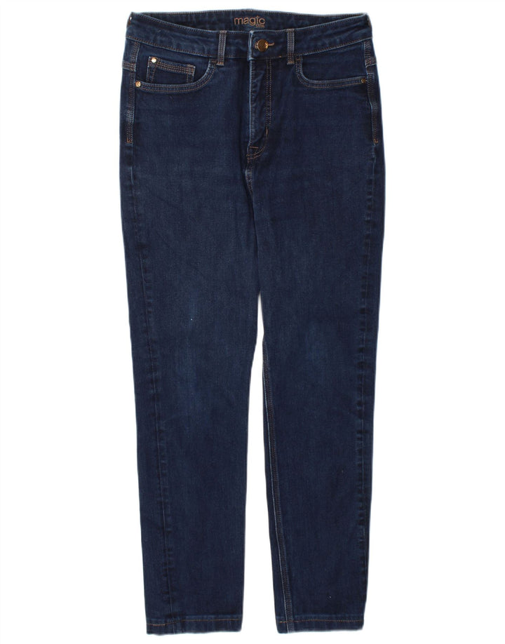 Magic Womens Slim Jeans UK 12 Medium W30 L26 Navy Blue Cotton