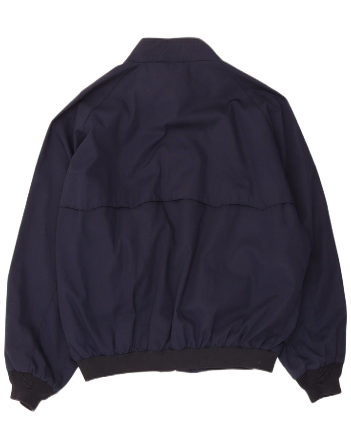 Vintage Mens Bomber Jacket UK 42 XL Navy Blue Polyester