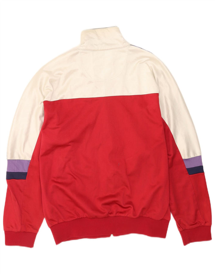 Asics Mens Graphic Tracksuit Top Jacket IT 52 Large Red Colourblock