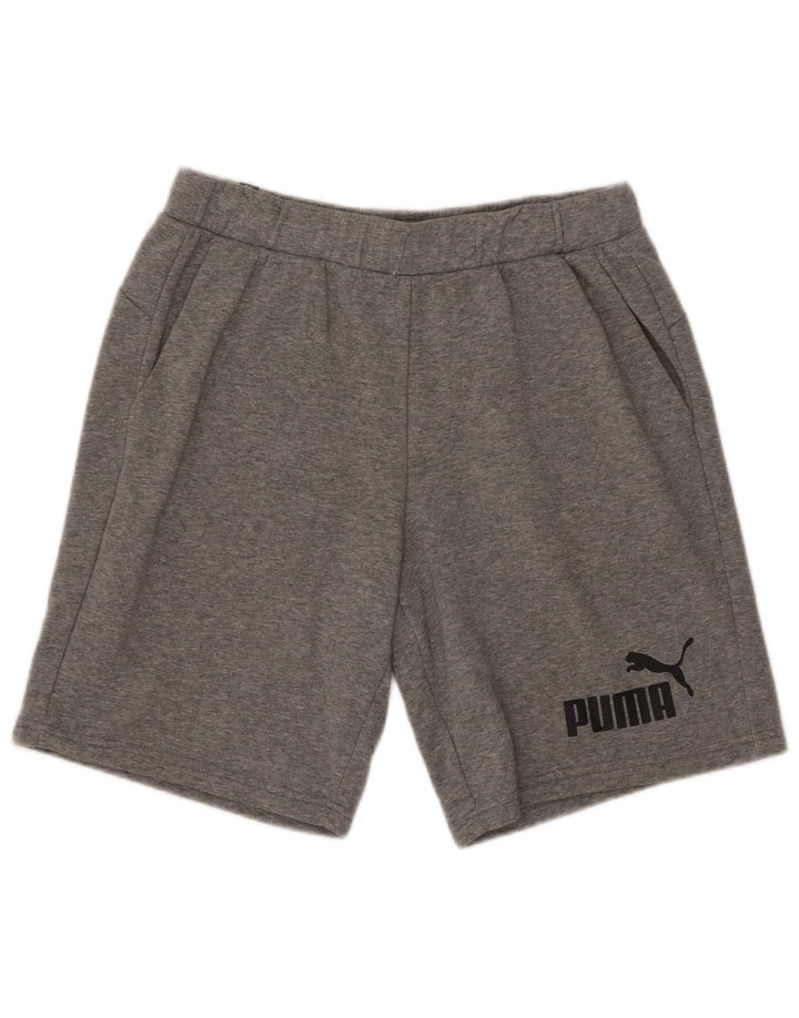 Puma Mens Graphic Sport Shorts Medium Grey Flecked Cotton