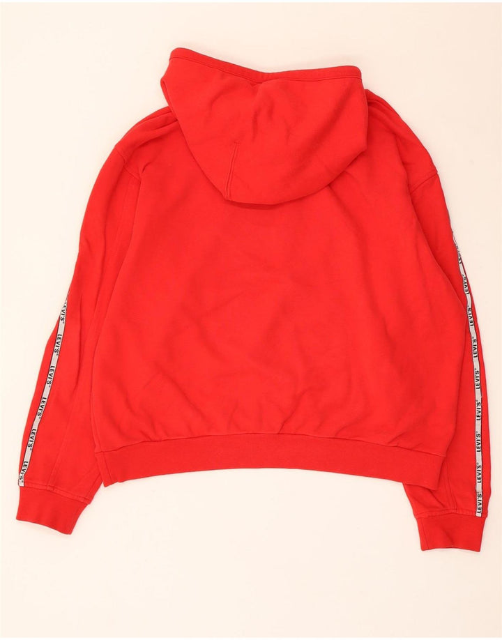 Levi's Womens Graphic Oversized Hoodie Jumper UK 14 Medium Red Cotton