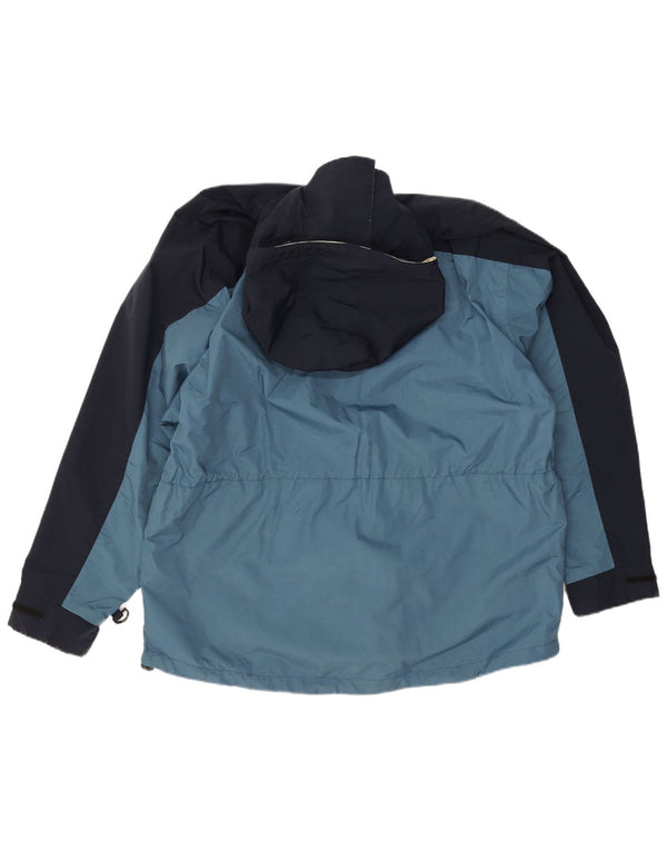 Nautica Mens Hooded Utility Jacket UK 38 Medium Blue Colourblock Polyester